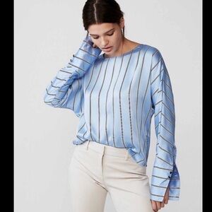 Express Light Blue Striped Blouse